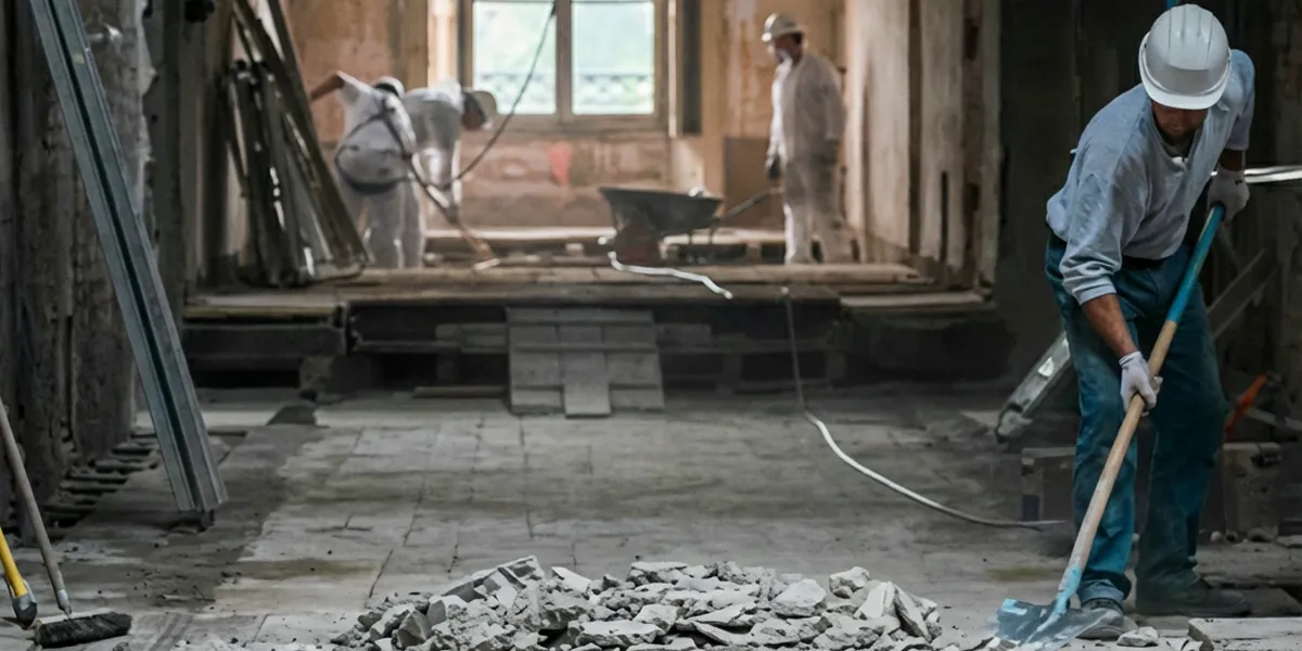 fire damage restoration professionals performing structural cleanup and restoration after a fire in Indianapolis, IN